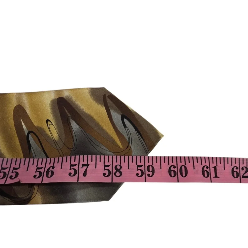 J. GARCIA Men's Silk Abstract Tie 'Floating Planes Collection 52'‎ Gold Grey
